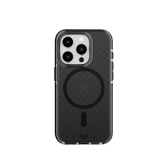 Tech21 Case Evo Check con MagSafe para iPhone 15 Pro - Humo Negro