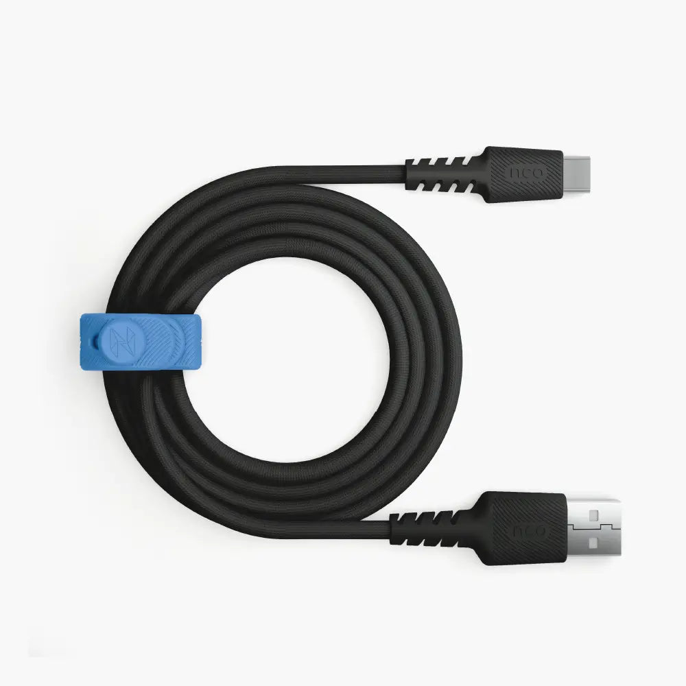 Cable Trenzado NCO PowerLite 1m USB-A a USB-C - Negro
