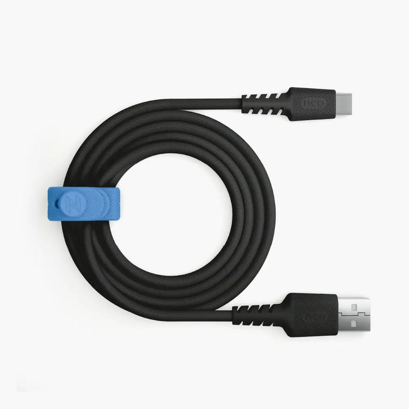 Cable Trenzado NCO PowerLite 1m USB-A a USB-C - Negro