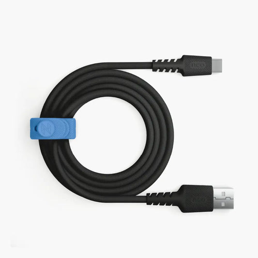 Cable Trenzado NCO PowerLite 1m USB-A a USB-C - Negro