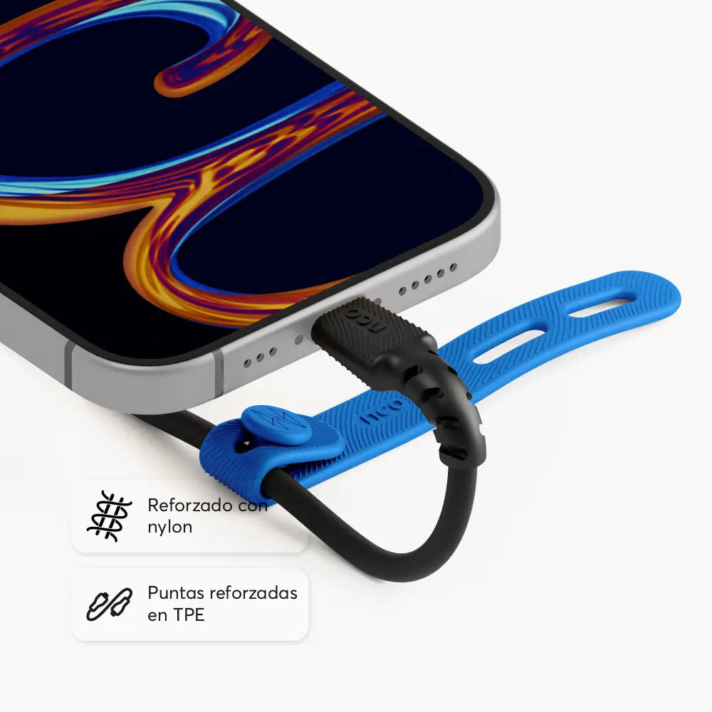 Cable Trenzado NCO PowerLite 2m USB-A a USB-C - Negro
