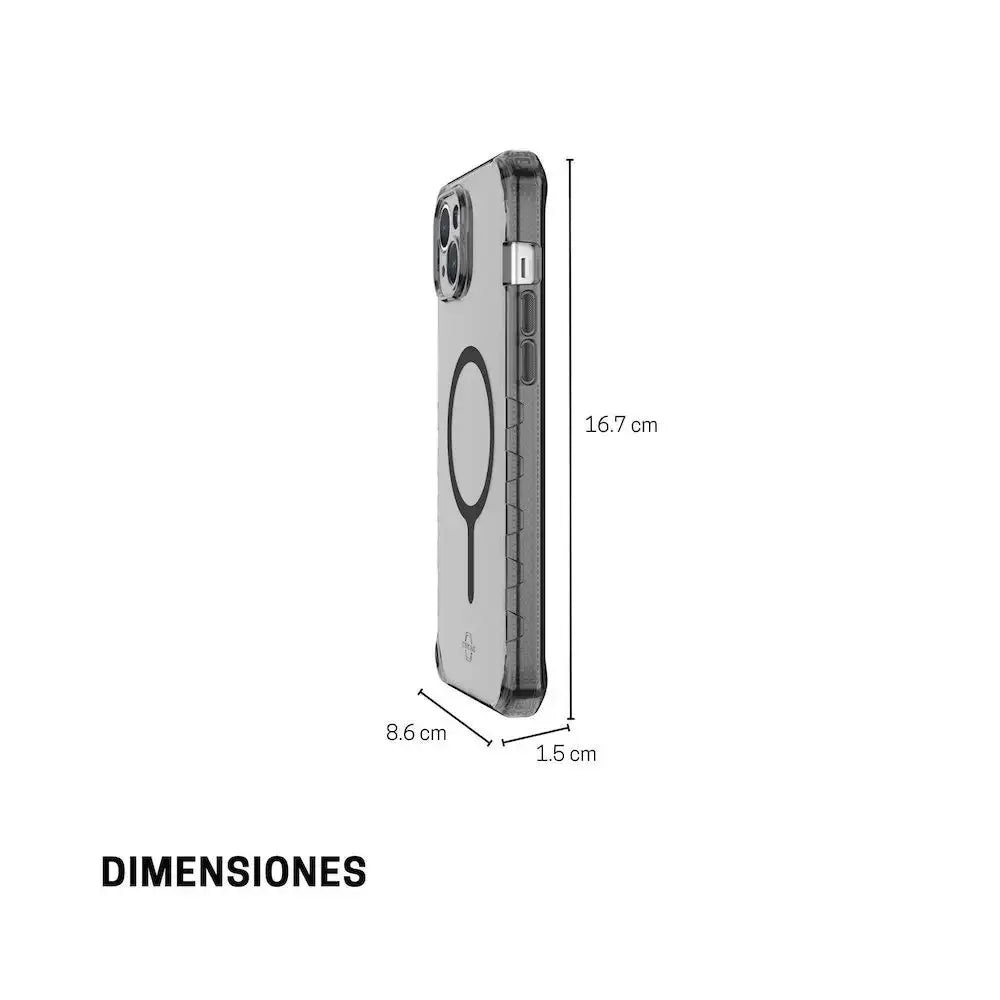 ItSkins Case Supreme R Clear con MagSafe para iPhone 15 Plus - Grafito