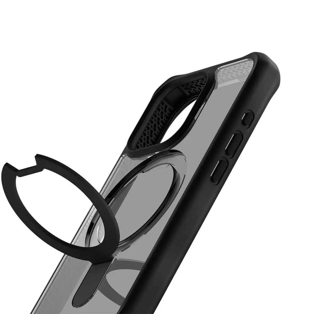 ItSkins Case Hybrid R Stand con MagSafe para iPhone 15 Pro Max - Negro