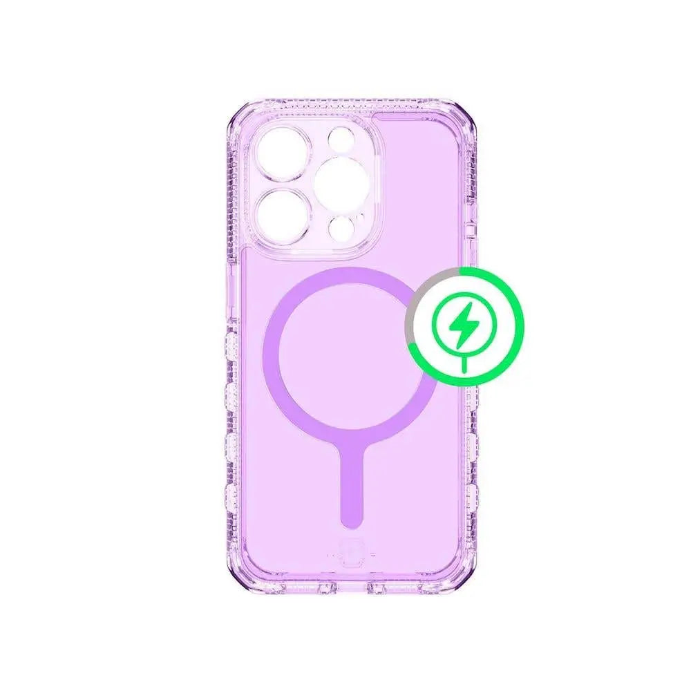 ItSkins Case Supreme R Clear con MagSafe para iPhone 15 Pro Max - Morado