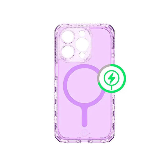 ItSkins Case Supreme R Clear con MagSafe para iPhone 15 Pro Max - Morado