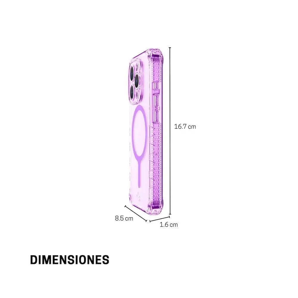 ItSkins Case Supreme R Clear con MagSafe para iPhone 15 Pro Max - Morado