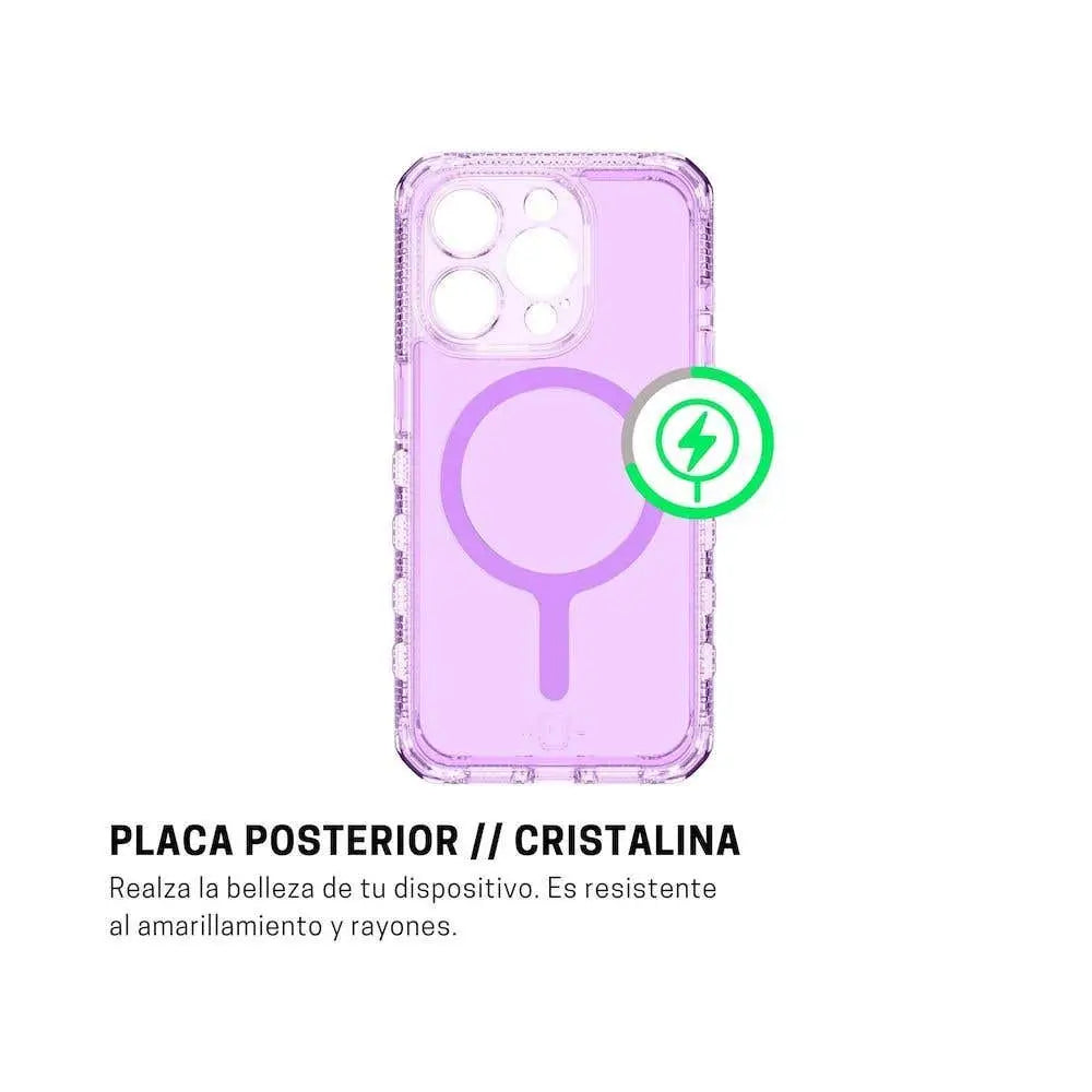 ItSkins Case Supreme R Clear con MagSafe para iPhone 15 Pro Max - Morado