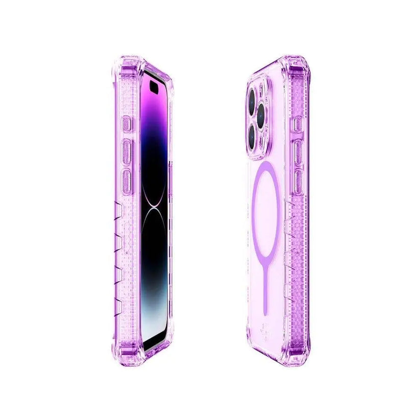 ItSkins Case Supreme R Clear con MagSafe para iPhone 15 Pro - Morado