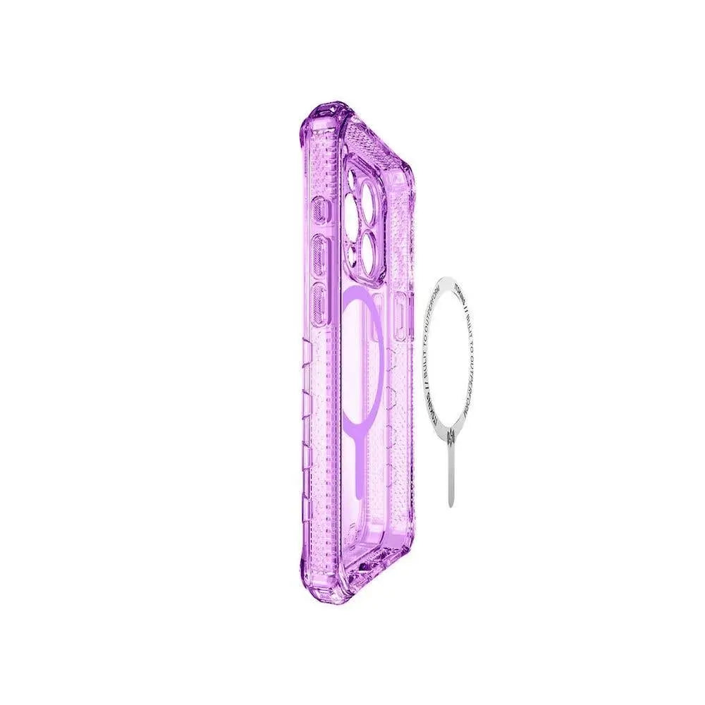 ItSkins Case Supreme R Clear con MagSafe para iPhone 15 Pro - Morado