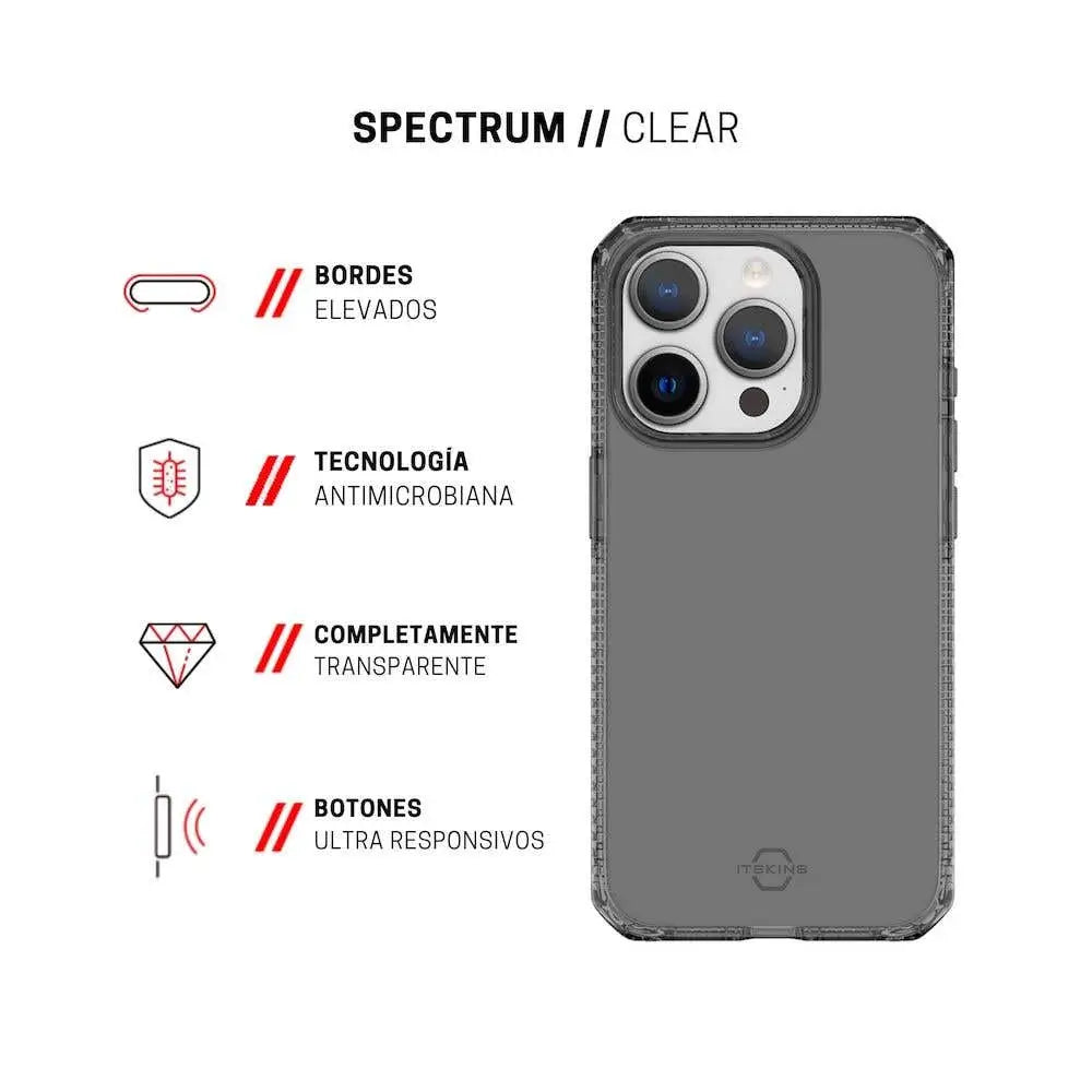 ItSkins Case Spectrum R Clear para iPhone 15 Pro - Gris