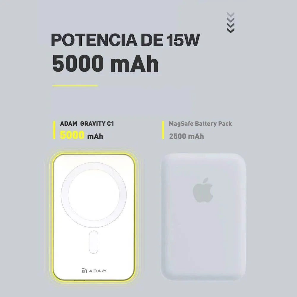 Batería portátil con cargador margético Adam Elements GRAVITY C1 5000mAh - Blanco