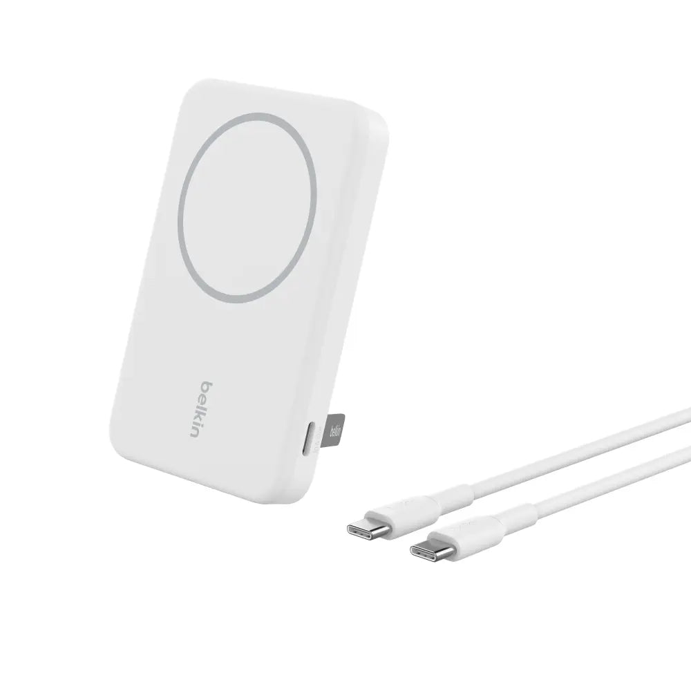 Batería Externa Qi2 5000 mAh 15W stand - Blanco