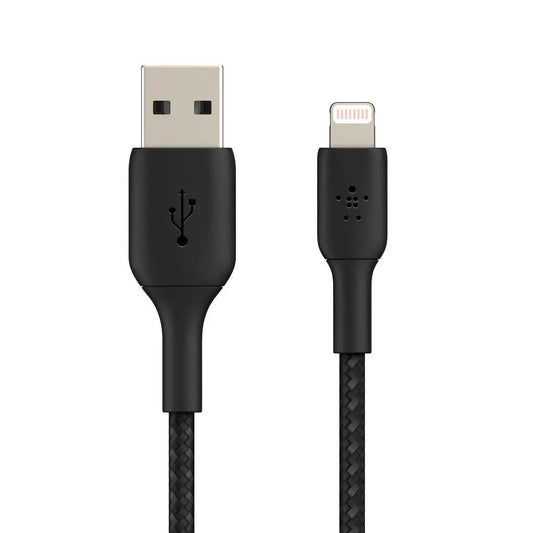 Cable Belkin BoostCharge trenzado USB-A a Lightning 1m - Negro