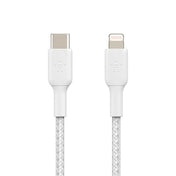 Cable Belkin trenzado USB-C a Lightning 1m - Blanco