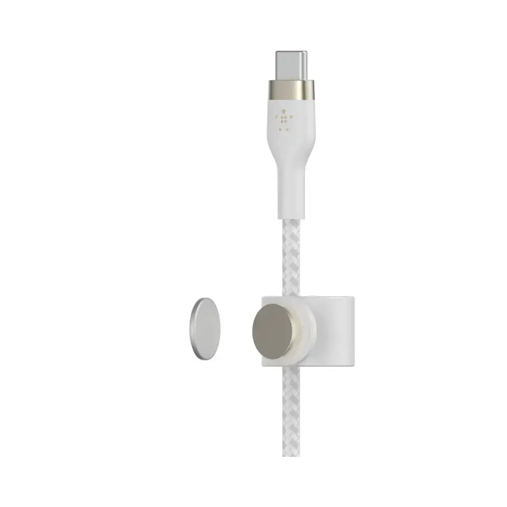 Cable Belkin Pro Flex USB-C a USB-C con correa 2m - Blanco