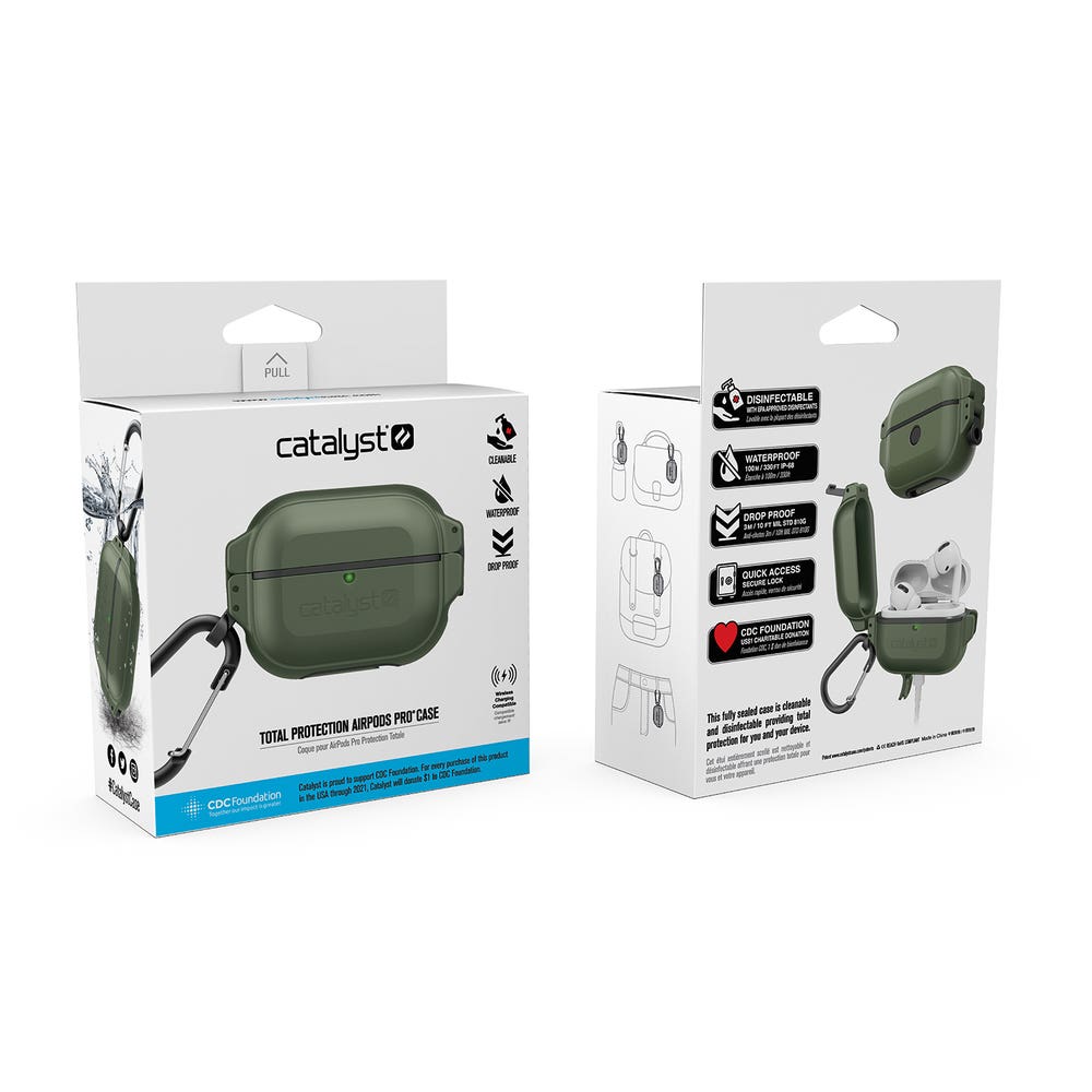 Case Catalyst para Airpods Pro 1 y 2 Impermeable protección total - Verde