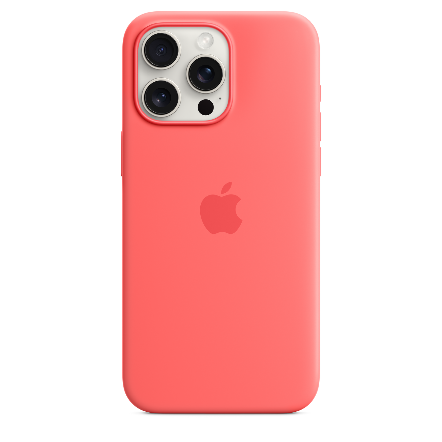 Funda de silicón con MagSafe para el iPhone 15 Pro Max - Color guayaba