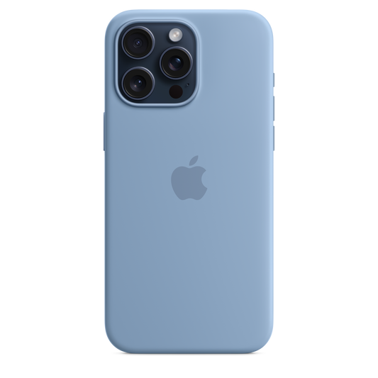 Funda de silicón con MagSafe para el iPhone 15 Pro Max - Azul invierno