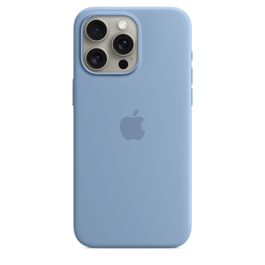 Funda de silicón con MagSafe para el iPhone 15 Pro Max - Azul invierno