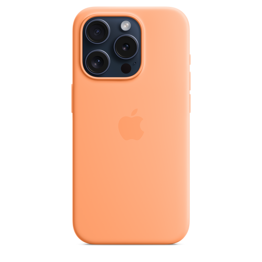 Funda de silicón con MagSafe para el iPhone 15 Pro - Color naranjada