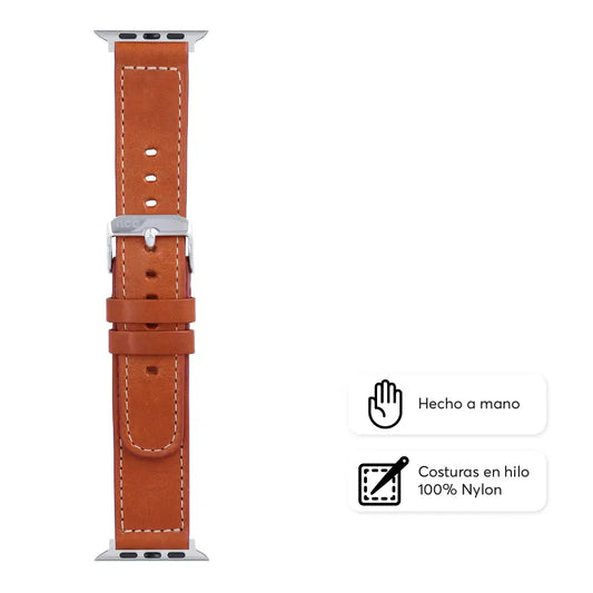 Correa en cuero NCO para Apple Watch (42/44/45/49mm) - Caramelo