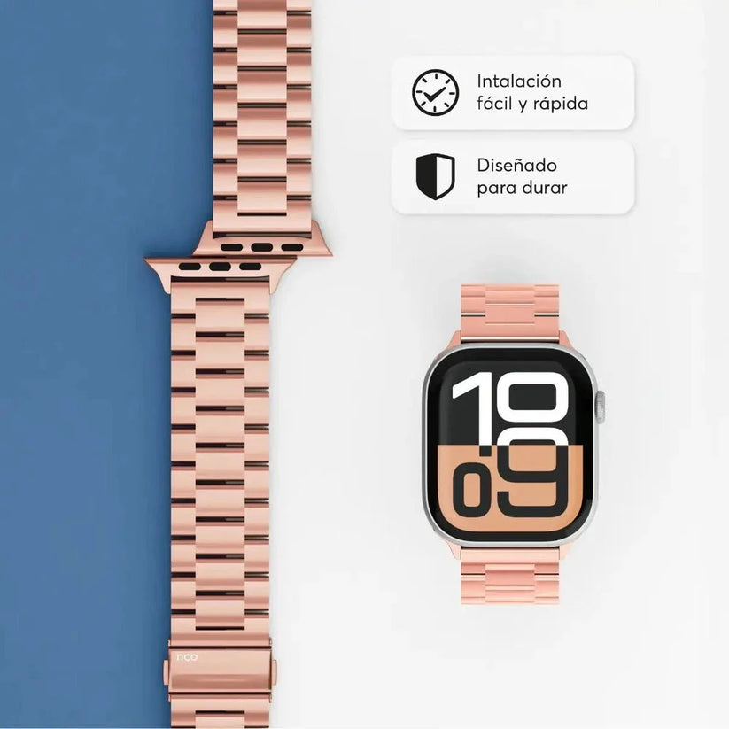 Correa_en_acero_inoxidable_ClassicLoop_NCO_para_Watch_42_44_45_49mm_Oro_rosa_Imagen_posicion_5_iShop_Colombia