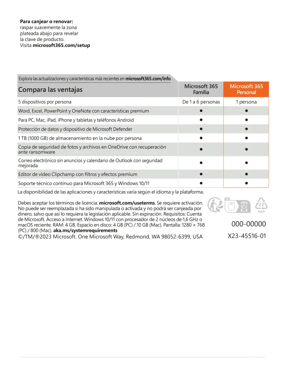 Licencia Microsoft 365 Personal